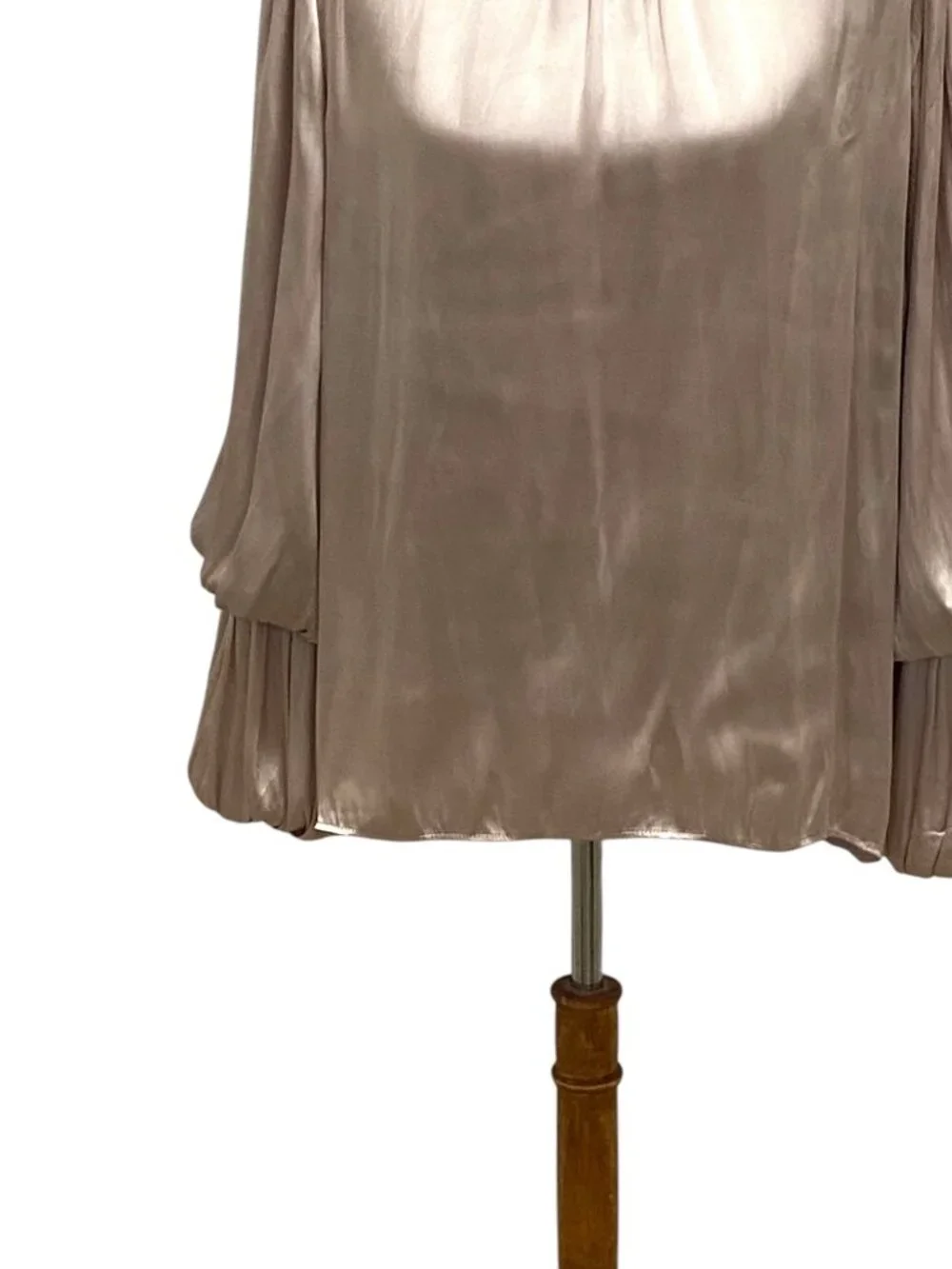 Carmen by Carmen Marc Valvo Satin Blouse Champagne Size XL Special Occasion Boho - Picture 7 of 15